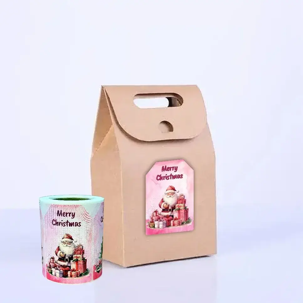 Christmas Self-Adhesive Gift Stickers 5cm2inch Pink