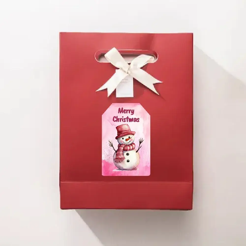 Christmas Self-Adhesive Gift Stickers 5cm2inch Pink
