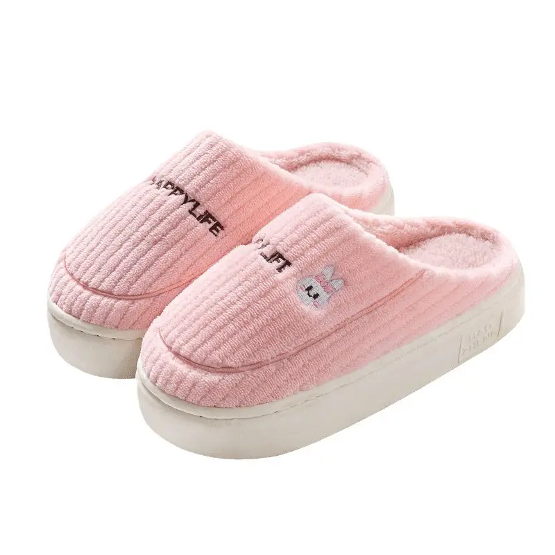 Cotton Heart Slippers Women Winter Warm Indoor