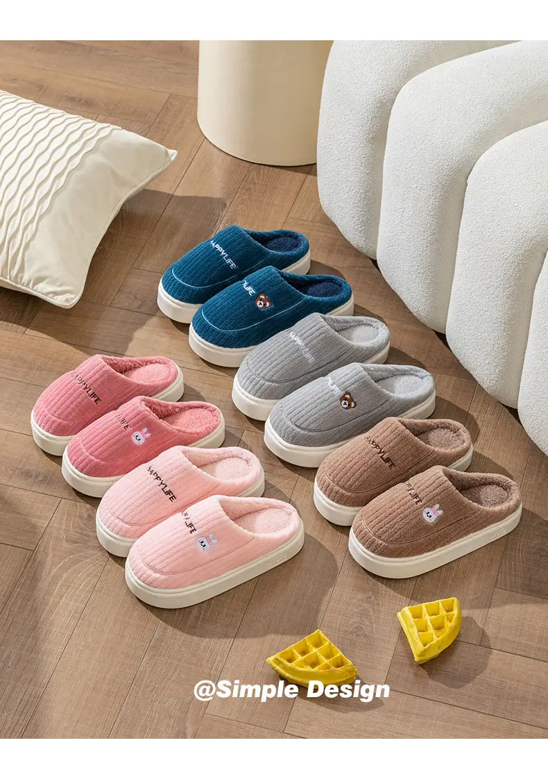 Cotton Heart Slippers Women Winter Warm Indoor — feature 12