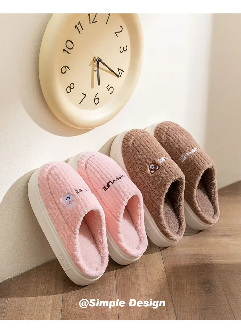 Cotton Heart Slippers Women Winter Warm Indoor — feature 13
