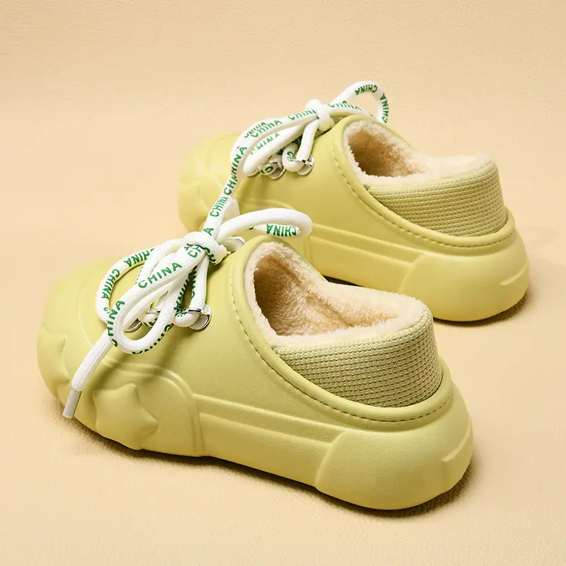 Mao Mao Shoes Women's Slip-on fleece-lined Thickened Height-increasing Sweet Cotton Shoes Non-slip Warm Dirt-resistant Autumn and Winter Cotton Slippers for Men - Image 7