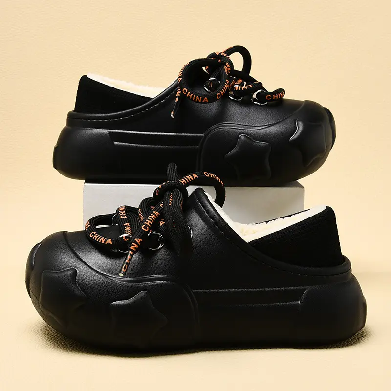 Mao Mao Shoes Women's Slip-on fleece-lined Thickened Height-increasing Sweet Cotton Shoes Non-slip Warm Dirt-resistant Autumn and Winter Cotton Slippers for Men - Image 8