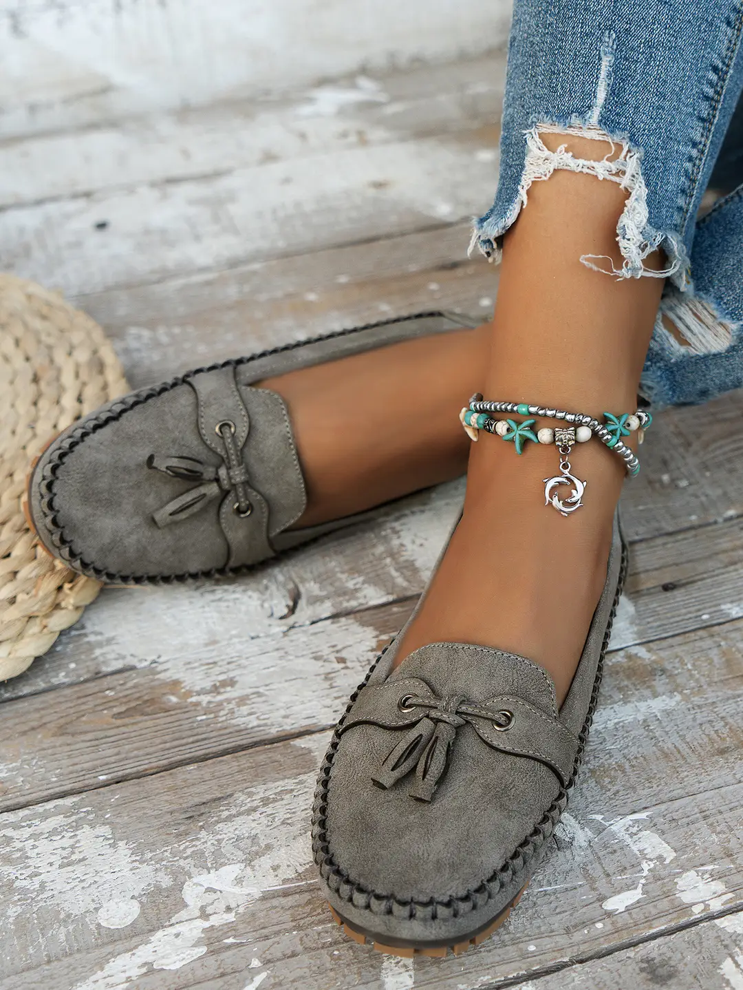 plus size new foreign trade stitching laser ladies flat-bottomed loafers foreign trade cross-border e-commerce supply — feature 3