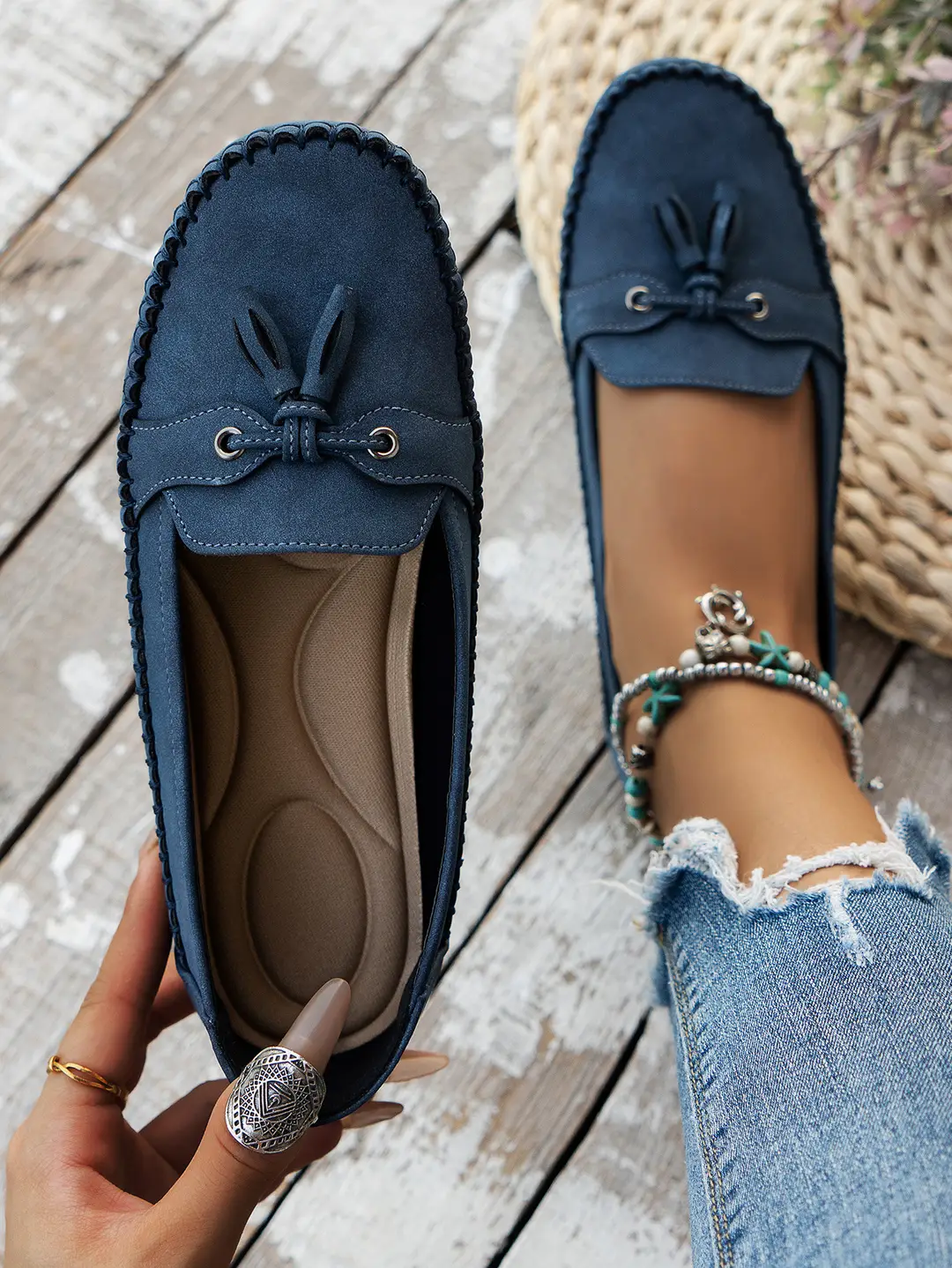 plus size new foreign trade stitching laser ladies flat-bottomed loafers foreign trade cross-border e-commerce supply — feature 7