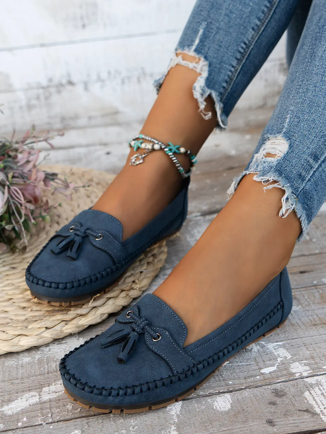 plus size new foreign trade stitching laser ladies flat-bottomed loafers foreign trade cross-border e-commerce supply — feature 8
