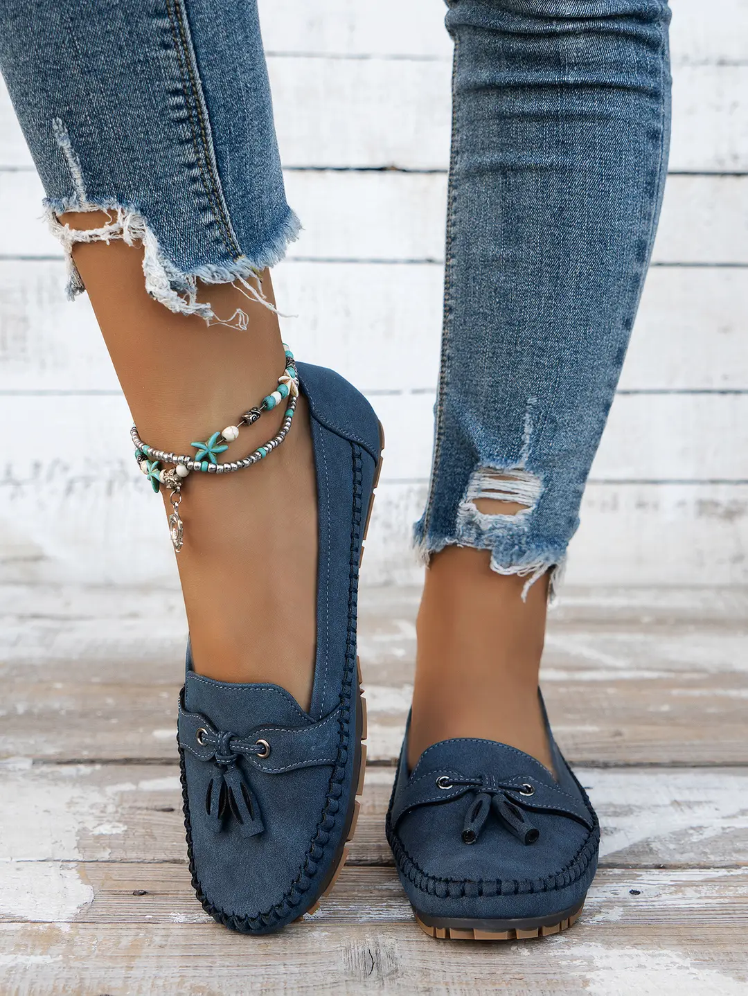 plus size new foreign trade stitching laser ladies flat-bottomed loafers foreign trade cross-border e-commerce supply — feature 9