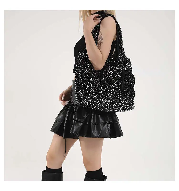 Black Sequin Shoulder Bag Women 2024 Autumn Work Commute — feature 16
