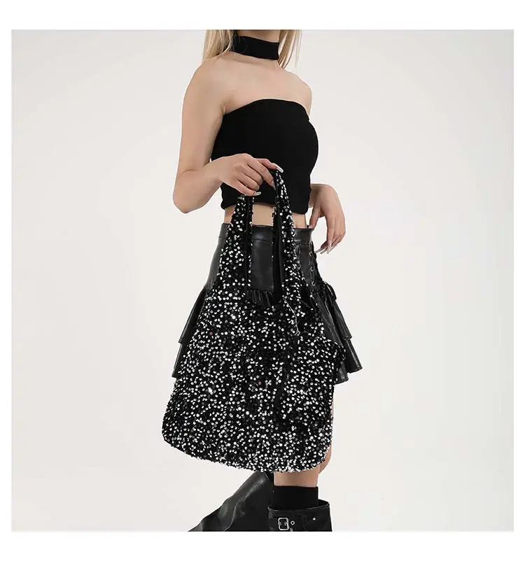 Black Sequin Shoulder Bag Women 2024 Autumn Work Commute — feature 20