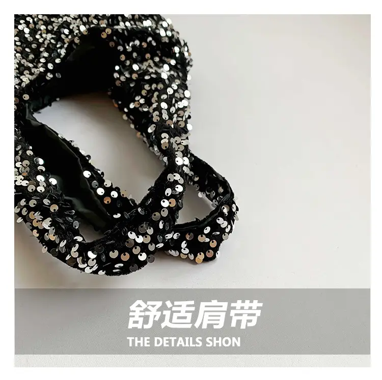 Black Sequin Shoulder Bag Women 2024 Autumn Work Commute — feature 5