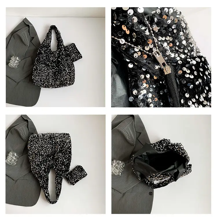Black Sequin Shoulder Bag Women 2024 Autumn Work Commute — feature 9