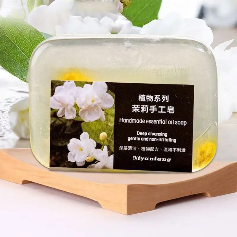 Jasmine Essential Oil Soap Handmade Soap Wash Face Bathing Clean Oil Control Skin Brightening Face Moisturizing Factory — feature 3