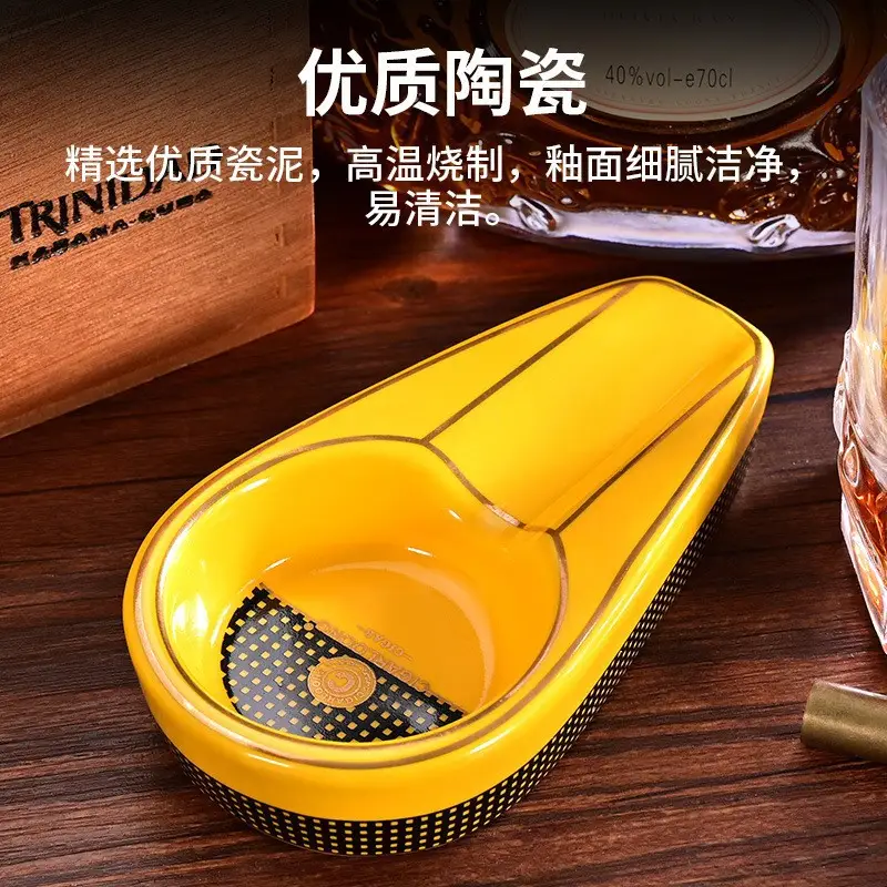 Cigar Ashtray, Large Diameter Cigar Ashtray, Ceramic Ashtray, Creative Single-Person Cigar Ashtray, Smoking Accessories