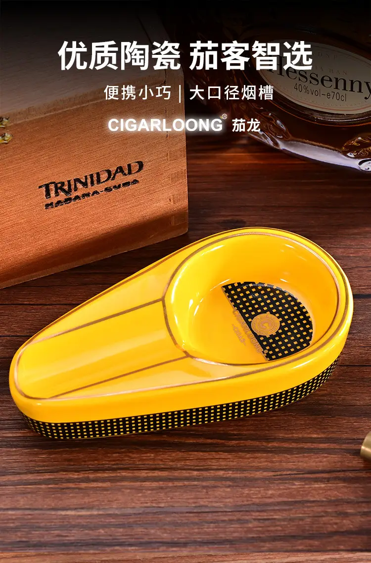 Cigar Ashtray, Large Diameter Cigar Ashtray, Ceramic Ashtray, Creative Single-Person Cigar Ashtray, Smoking Accessories — feature 1