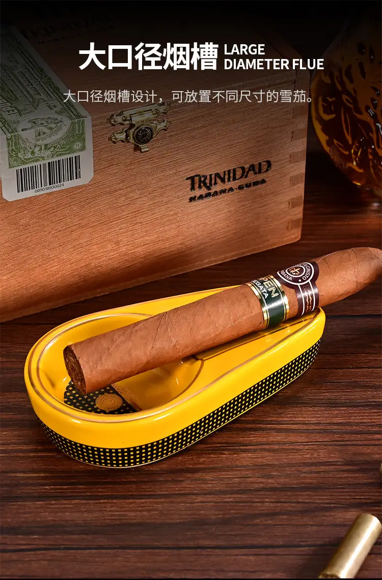 Cigar Ashtray, Large Diameter Cigar Ashtray, Ceramic Ashtray, Creative Single-Person Cigar Ashtray, Smoking Accessories — feature 5