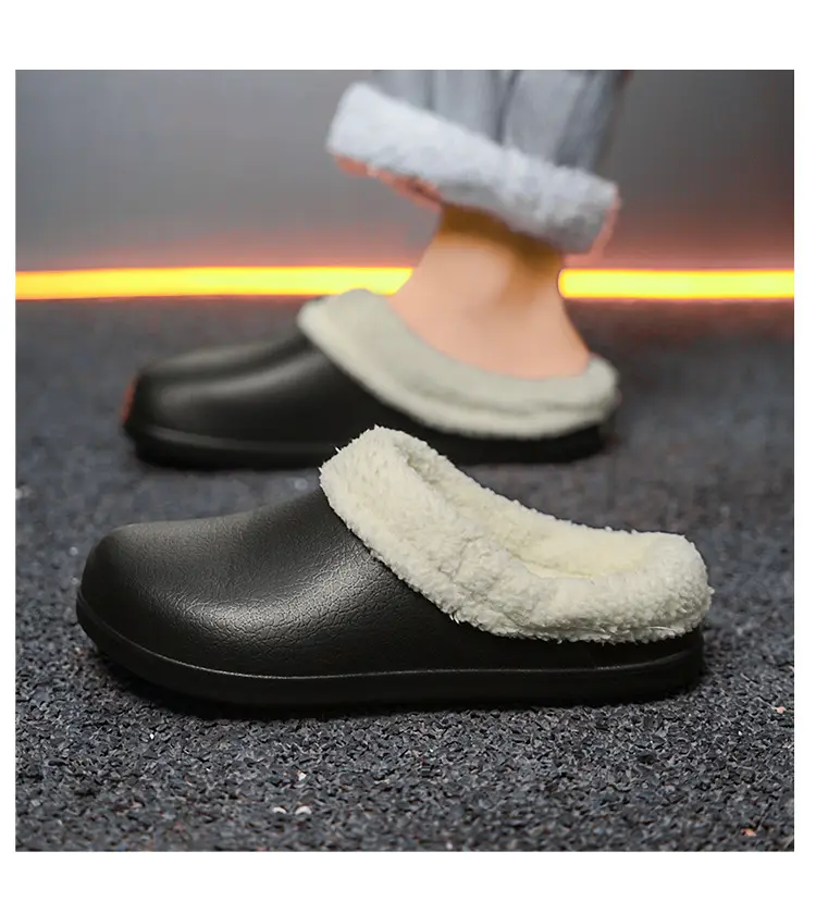 Cross-Border Large Size Velvet Warm Cotton Slippers for Men 47 Warm and Non-Slip Indoor Home Can Be Worn Outside Couple Wool Slippers — feature 12