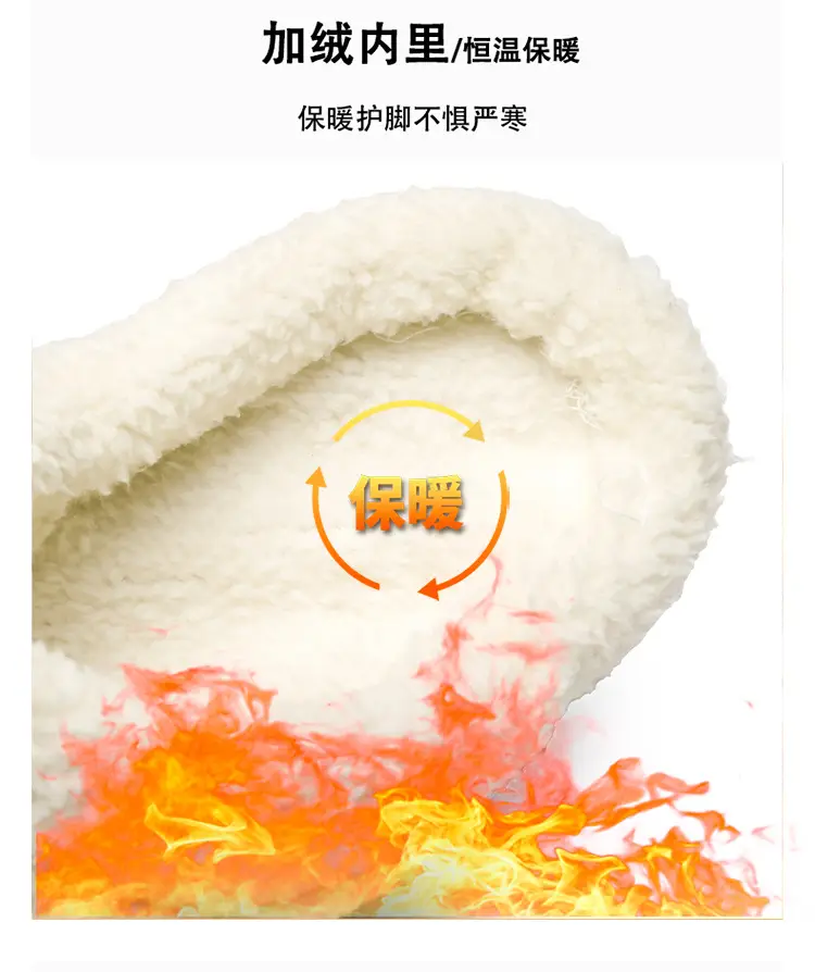 Cross-Border Large Size Velvet Warm Cotton Slippers for Men 47 Warm and Non-Slip Indoor Home Can Be Worn Outside Couple Wool Slippers — feature 6