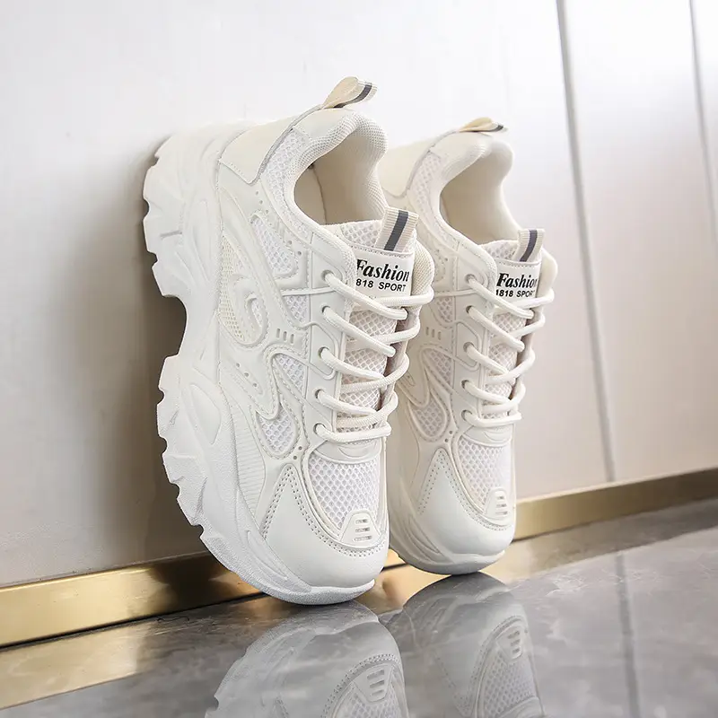 Summer thin women's sneaker new mesh breathable casual texture increased dad shoes lace-up hot women's shoes - Image 4