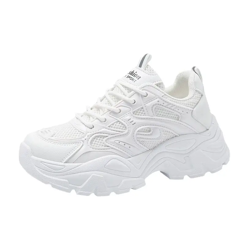 Summer thin women's sneaker new mesh breathable casual texture increased dad shoes lace-up hot women's shoes - Image 7