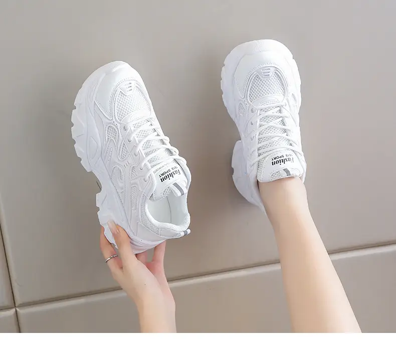Summer thin women's sneaker new mesh breathable casual texture increased dad shoes lace-up hot women's shoes — feature 15
