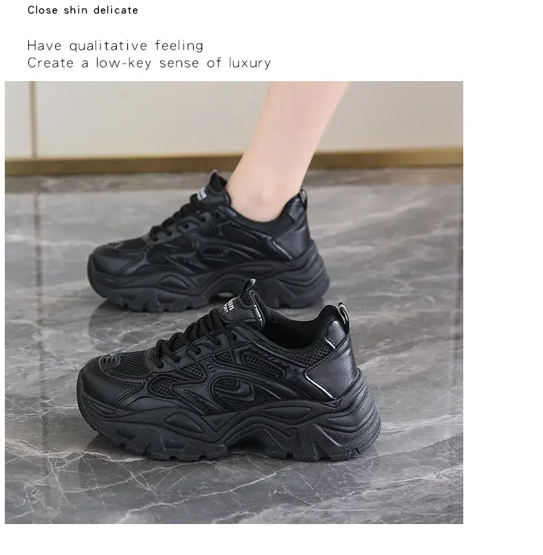Summer thin women's sneaker new mesh breathable casual texture increased dad shoes lace-up hot women's shoes — feature 20