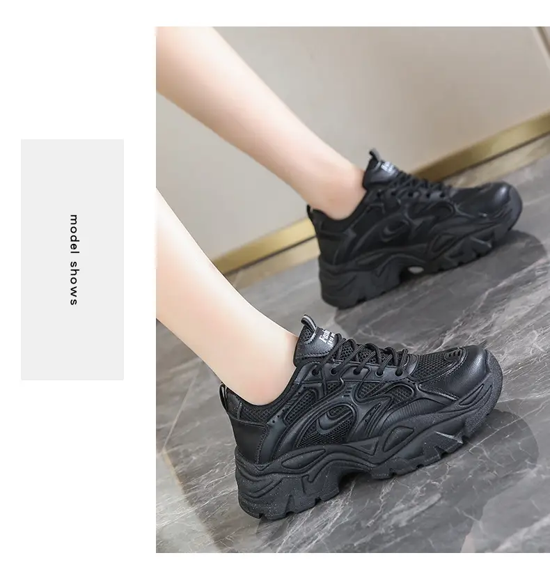 Summer thin women's sneaker new mesh breathable casual texture increased dad shoes lace-up hot women's shoes — feature 22