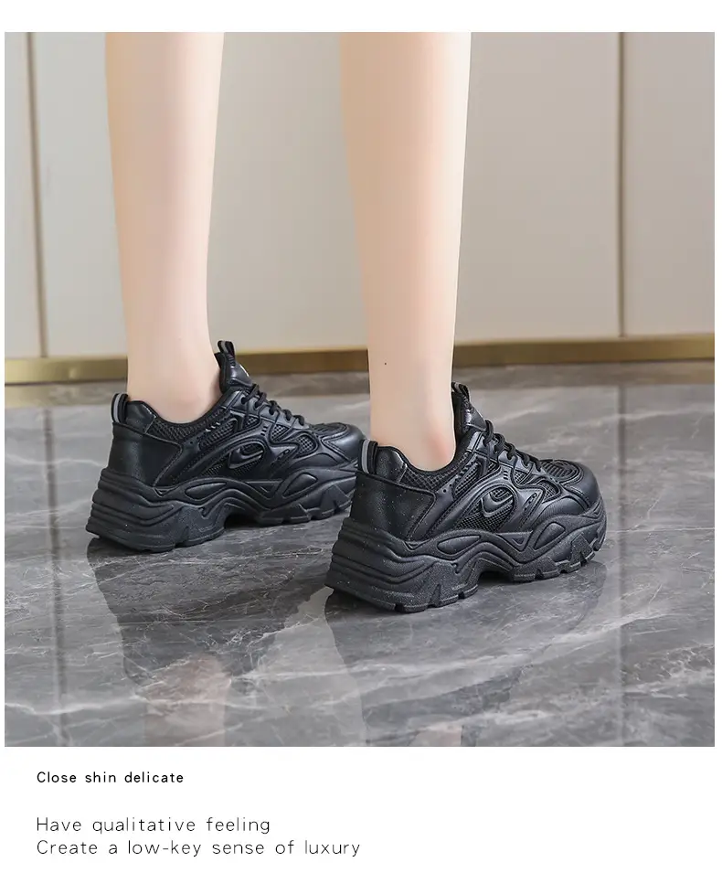 Summer thin women's sneaker new mesh breathable casual texture increased dad shoes lace-up hot women's shoes — feature 23