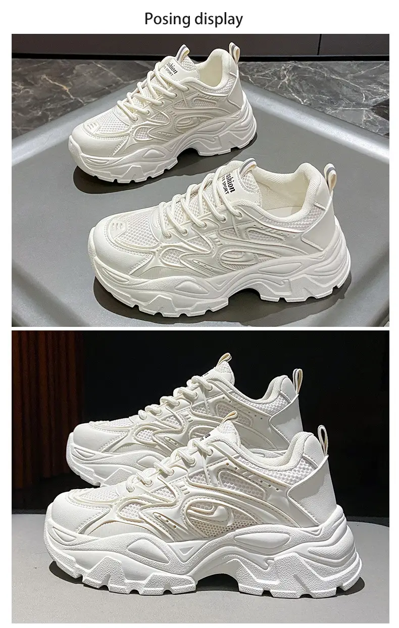 Summer thin women's sneaker new mesh breathable casual texture increased dad shoes lace-up hot women's shoes — feature 24