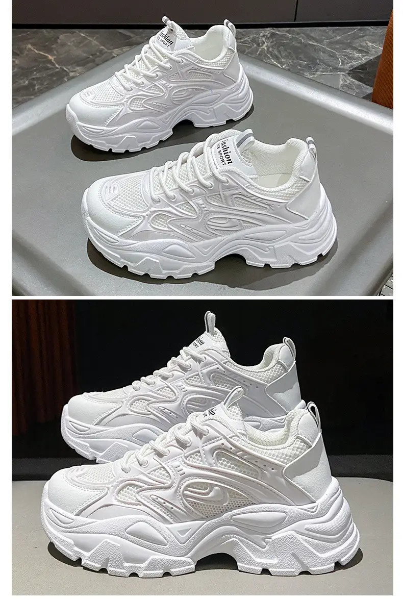 Summer thin women's sneaker new mesh breathable casual texture increased dad shoes lace-up hot women's shoes — feature 25