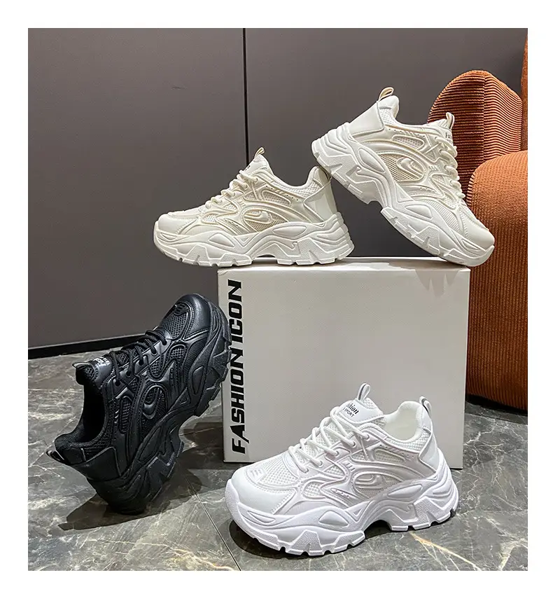 Summer thin women's sneaker new mesh breathable casual texture increased dad shoes lace-up hot women's shoes — feature 6
