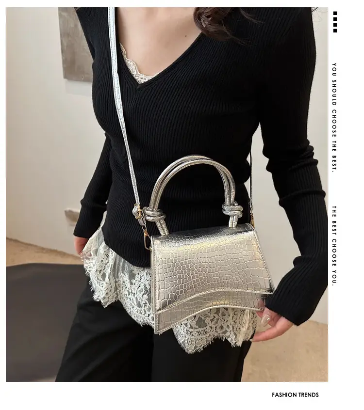 Crocodile Textured Shoulder Bag Women 2024 — feature 2