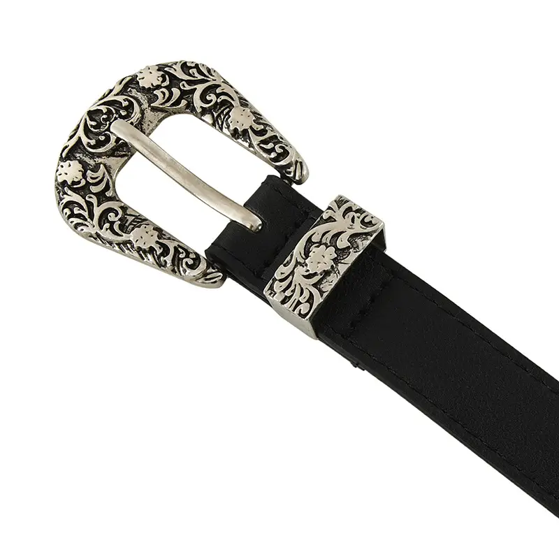 White Metal Carved Belt for Women Vintage Y2K Decorative