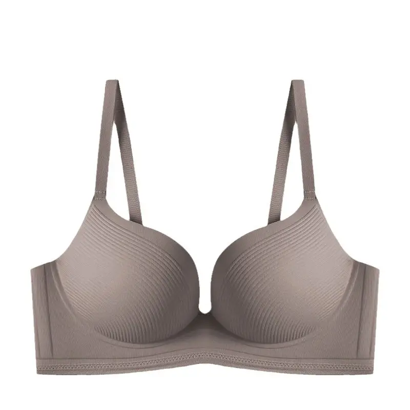 One-piece Traceless Underwear Women's Small Chest Push-up Bra without Steel Rings Naked Soft Medium Thick Anti-sagging Pull Bra