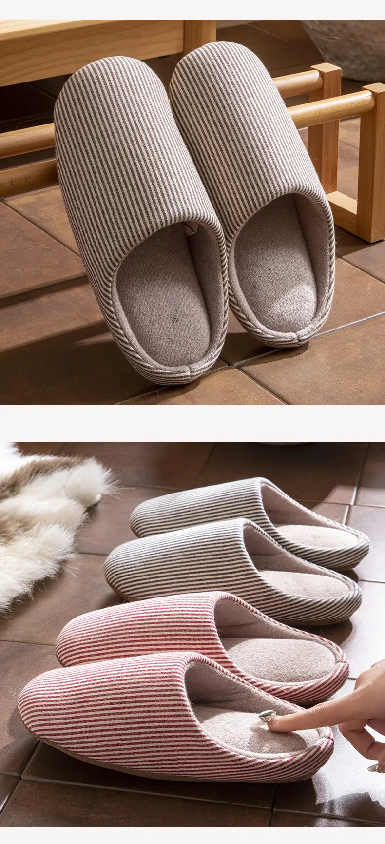 New Style Quiet Japanese Style Soft Bottom Cotton Slippers Autumn Men and Women Couple Home Indoor Non-slip Floor Moon Shoes Spring — feature 8