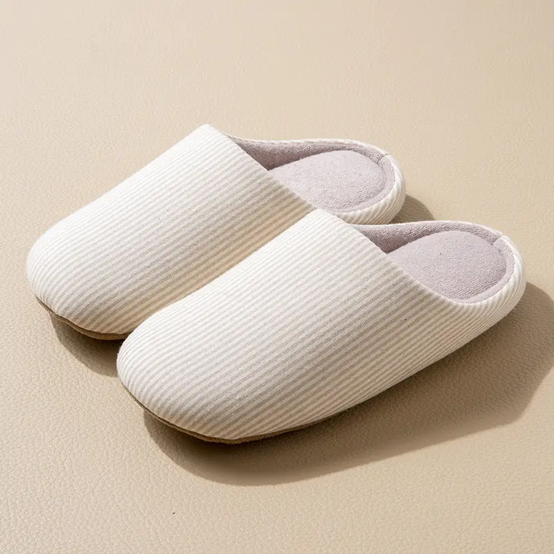 New Style Quiet Japanese Style Soft Bottom Cotton Slippers Autumn Men and Women Couple Home Indoor Non-slip Floor Moon Shoes Spring