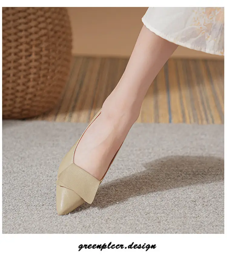 High-Heeled Shoes for Women, Chunky Heel, 2024 New Fairy Style Shallow Mouth Soft Leather Mid-Heel Shoes, Mother's Size Women's Shoes, Grandma Shoes, Versatile — feature 10