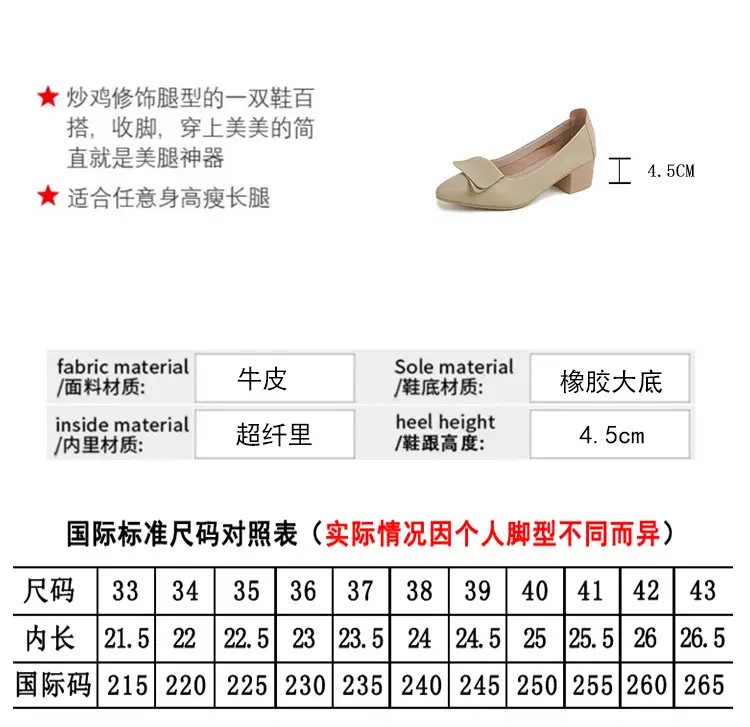 High-Heeled Shoes for Women, Chunky Heel, 2024 New Fairy Style Shallow Mouth Soft Leather Mid-Heel Shoes, Mother's Size Women's Shoes, Grandma Shoes, Versatile — feature 3