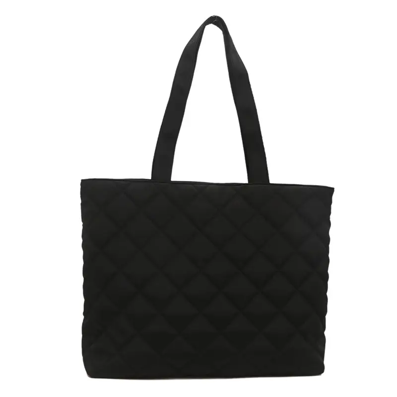 Black Rhombic Shoulder Tote Bag Large Capacity Casual Women