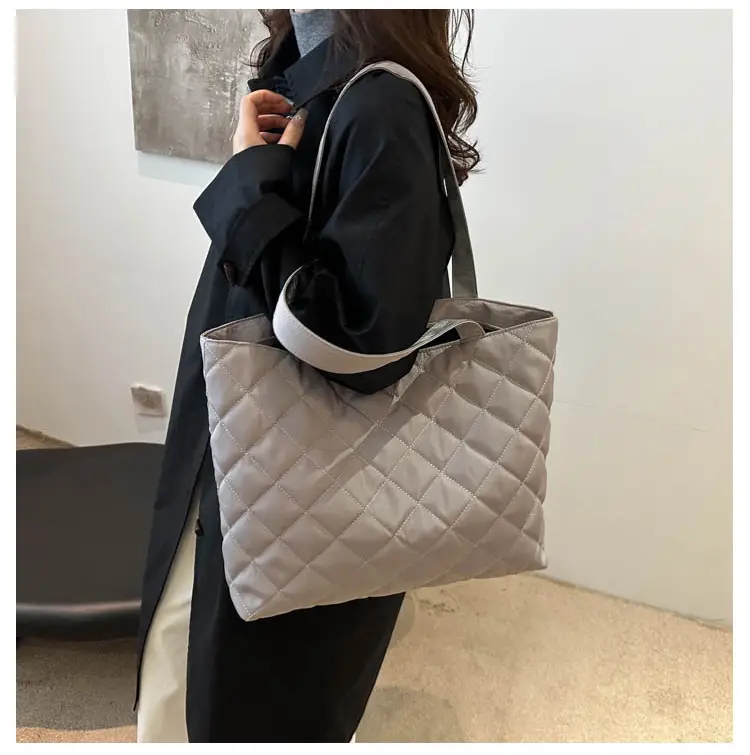 Black Rhombic Shoulder Tote Bag Large Capacity Casual Women — feature 9