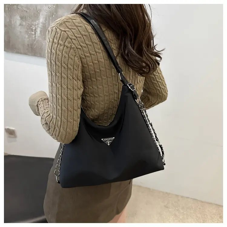 Black Nylon Shoulder Tote Bag for Women 2024 — feature 10
