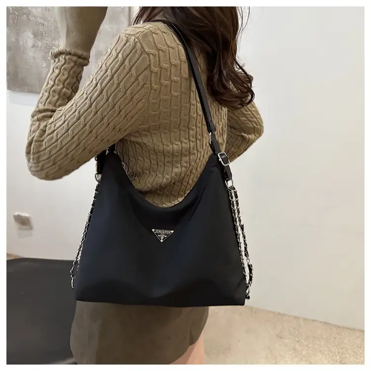 Black Nylon Shoulder Tote Bag for Women 2024 — feature 11