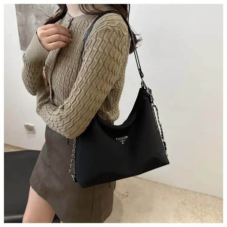 Black Nylon Shoulder Tote Bag for Women 2024 — feature 12