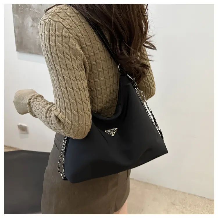 Black Nylon Shoulder Tote Bag for Women 2024 — feature 14