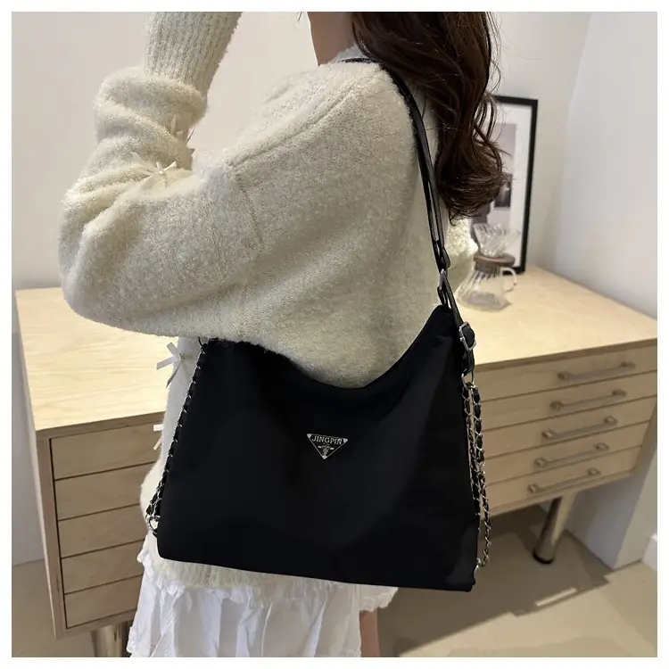 Black Nylon Shoulder Tote Bag for Women 2024 — feature 23