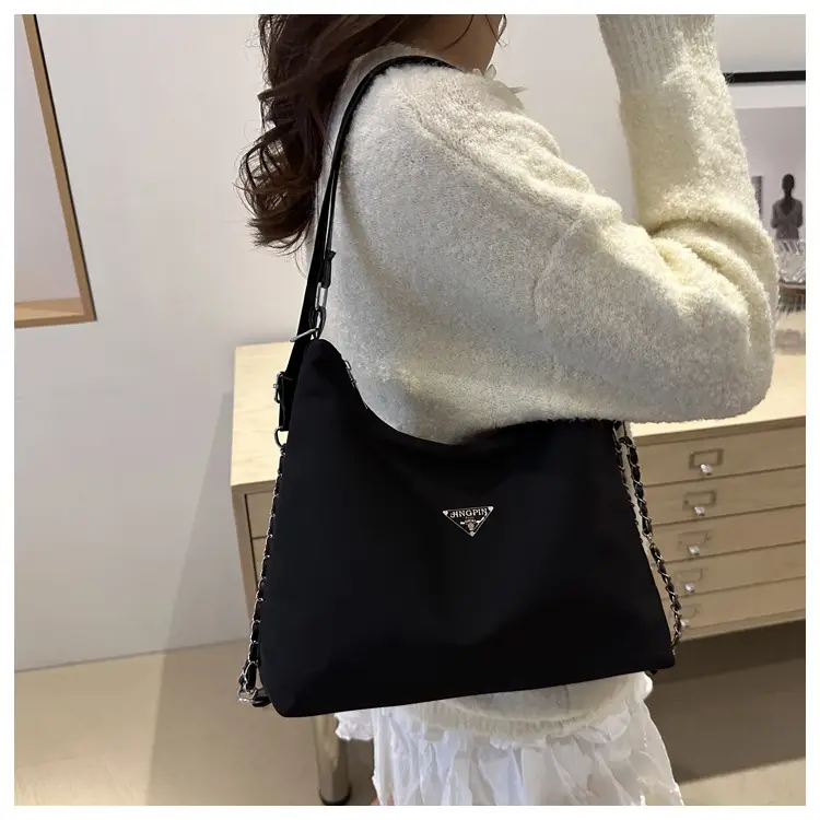 Black Nylon Shoulder Tote Bag for Women 2024 — feature 24
