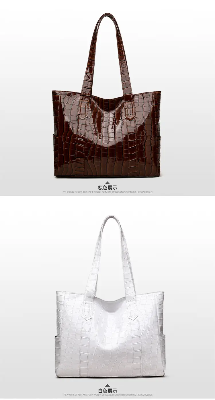 Korean Style Large Capacity Shoulder Tote Bag White — feature 15