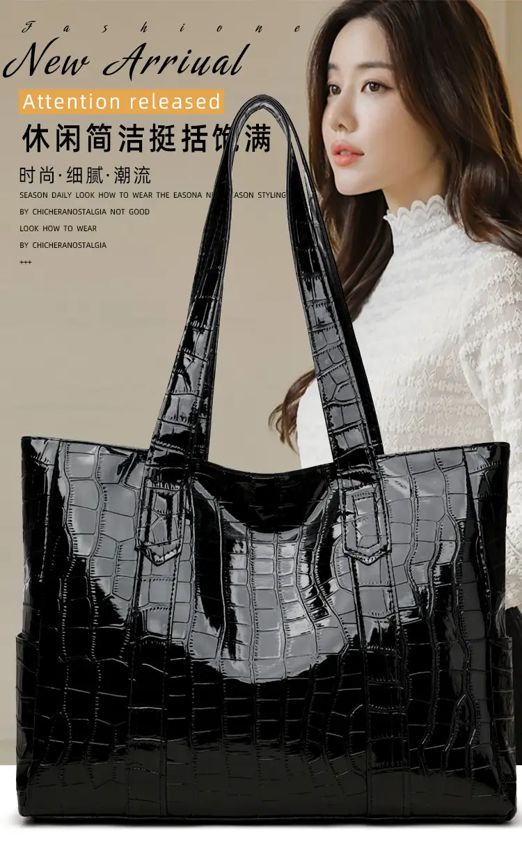 Korean Style Large Capacity Shoulder Tote Bag White — feature 2