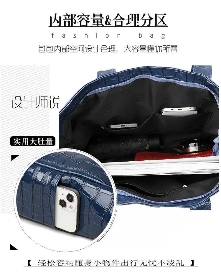 Korean Style Large Capacity Shoulder Tote Bag White — feature 7
