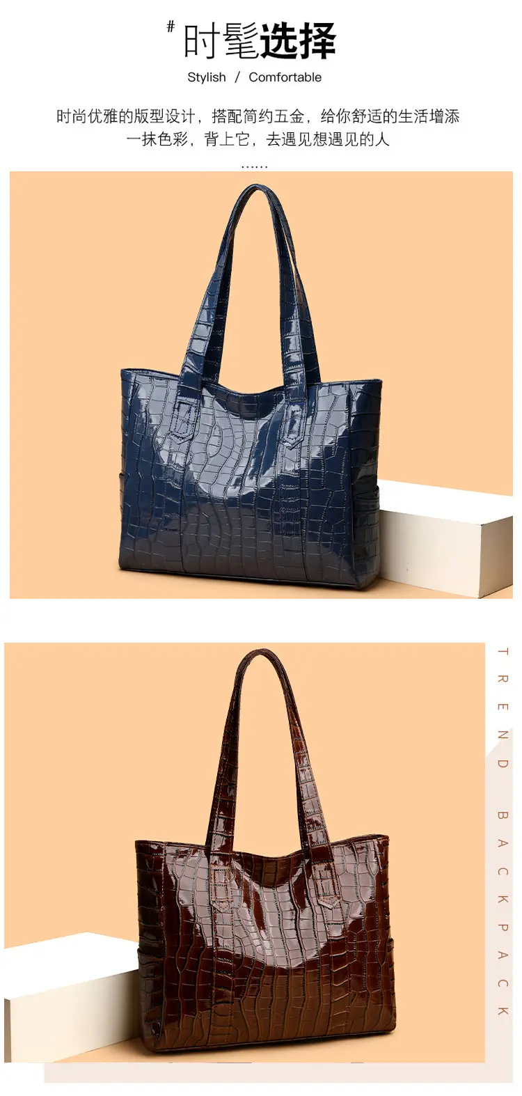 Korean Style Large Capacity Shoulder Tote Bag White — feature 8