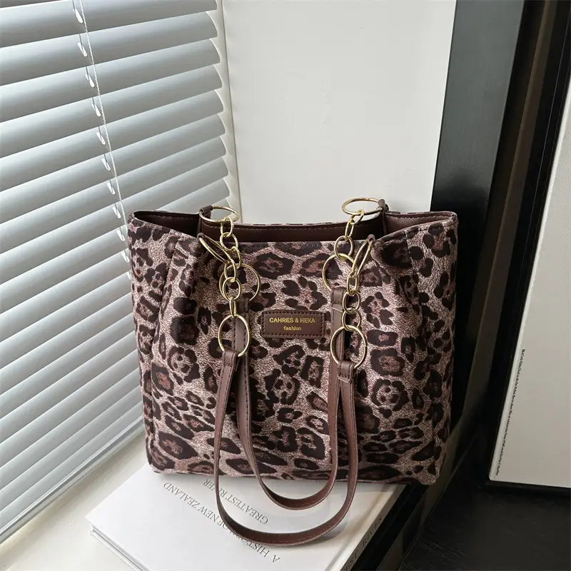 Leopard Print Women's Large Shoulder Bag 2024 - Image 3